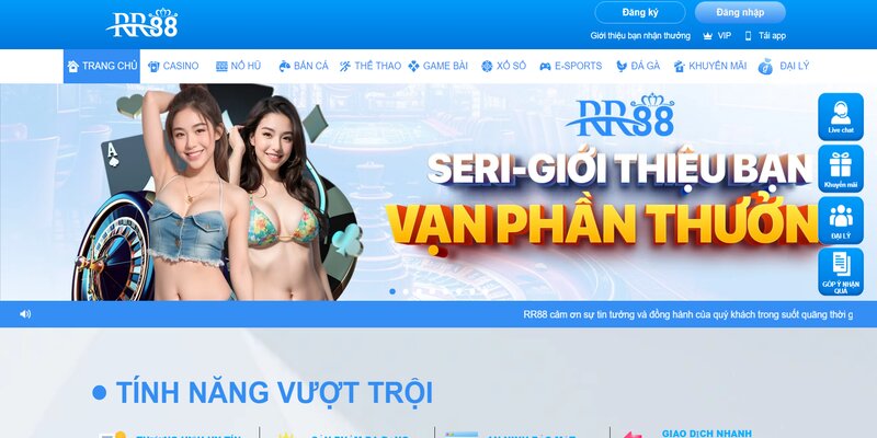 Giao diện app rr88 đẹp mắt